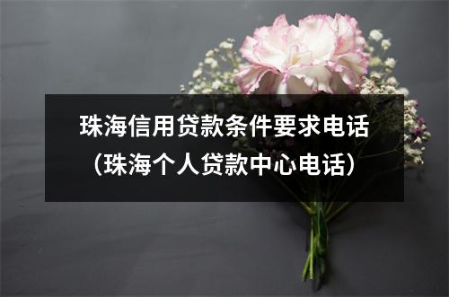 珠海信用贷款条件要求电话(珠海个人贷款中心电话)