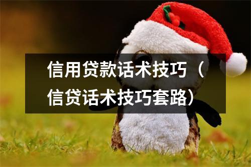 信用贷款话术技巧（信贷话术技巧套路）