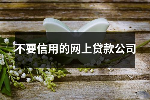 不要信用的网上贷款公司