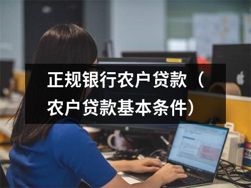 正规银行农户贷款(农户贷款基本条件)