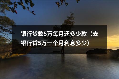 银行贷款5万每月还多少款（去银行贷5万一个月利息多少）