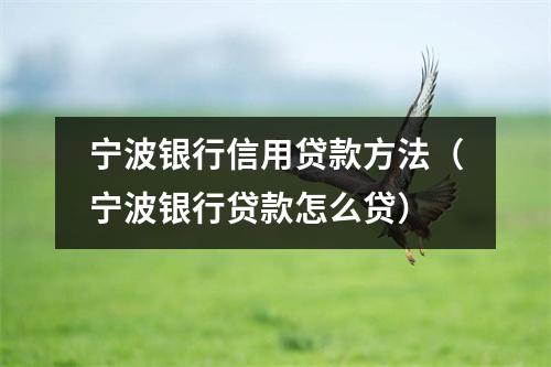 宁波银行信用贷款方法（宁波银行贷款怎么贷）