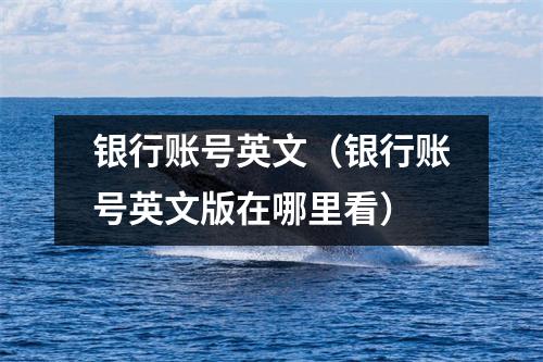 银行账号英文（银行账号英文版在哪里看）