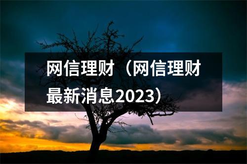 网信理财（网信理财最新消息2023）