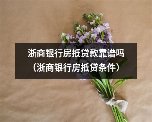浙商银行房抵贷款靠谱吗（浙商银行房抵贷条件）