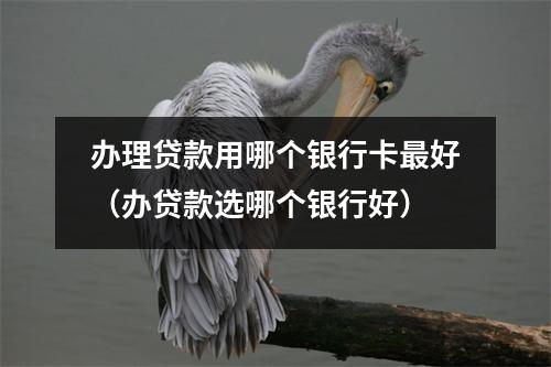 办理贷款用哪个银行卡最好（办贷款选哪个银行好）