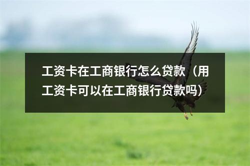 工资卡在工商银行怎么贷款（用工资卡可以在工商银行贷款吗）