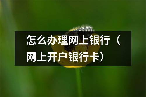 怎么办理网上银行（网上开户银行卡）