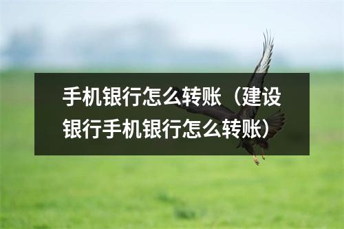 手机银行怎么转账（建设银行手机银行怎么转账）