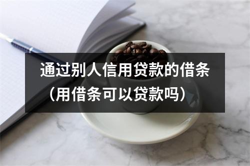 通过别人信用贷款的借条（用借条可以贷款吗）