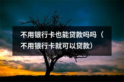 不用银行卡也能贷款吗吗(不用银行卡就可以贷款)