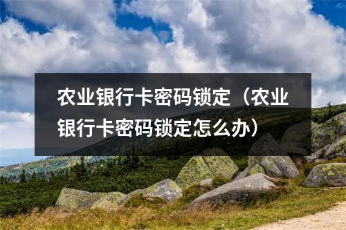 农业银行卡密码锁定（农业银行卡密码锁定怎么办）