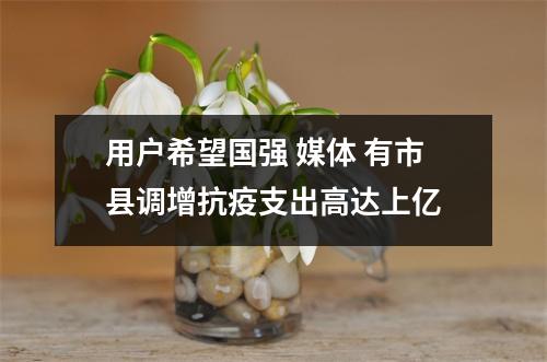 用户希望国强 媒体 有市县调增抗疫支出高达上亿