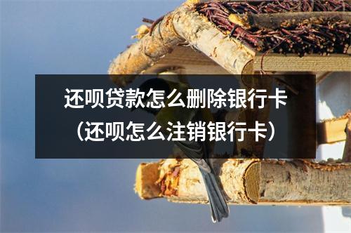 还呗贷款怎么删除银行卡（还呗怎么注销银行卡）