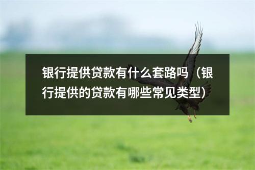 银行提供贷款有什么套路吗（银行提供的贷款有哪些常见类型）