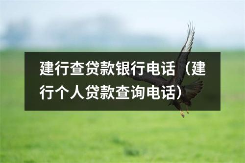 建行查贷款银行电话(建行个人贷款查询电话)