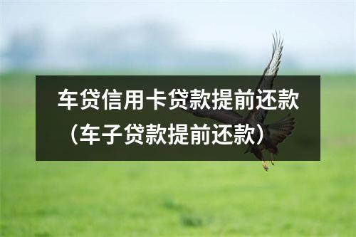 车贷信用卡贷款提前还款（车子贷款提前还款）