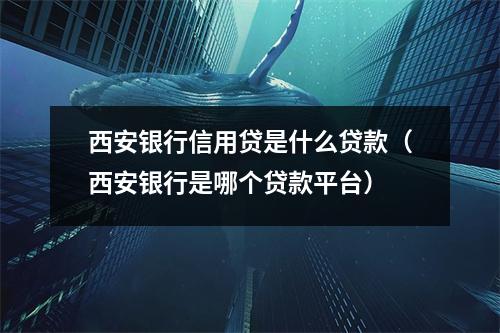 西安银行信用贷是什么贷款（西安银行是哪个贷款平台）