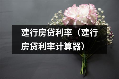 建行房贷利率（建行房贷利率计算器）