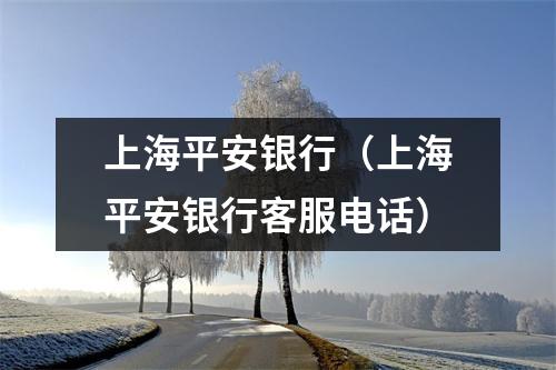 上海平安银行（上海平安银行客服电话）