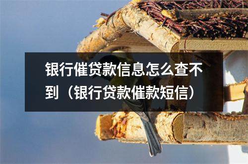 银行催贷款信息怎么查不到（银行贷款催款短信）