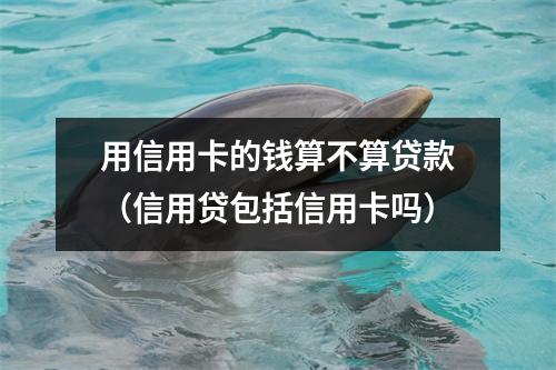 用信用卡的钱算不算贷款（信用贷包括信用卡吗）