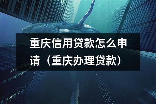 重庆信用贷款怎么申请（重庆办理贷款）