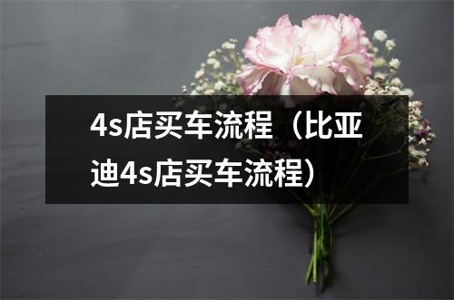 4s店买车流程（比亚迪4s店买车流程）