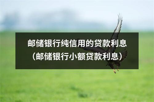 邮储银行纯信用的贷款利息（邮储银行小额贷款利息）