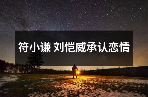 符小谦 刘恺威承认恋情