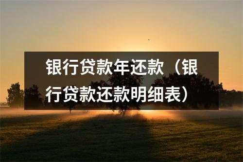 银行贷款年还款（银行贷款还款明细表）