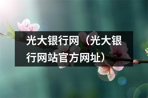 光大银行网（光大银行网站官方网址）