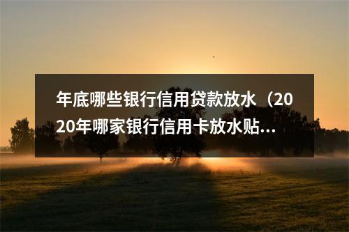 年底哪些银行信用贷款放水（2020年哪家银行信用卡放水贴吧）