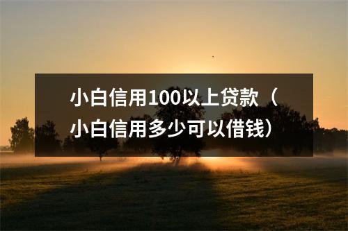 小白信用100以上贷款（小白信用多少可以借钱）