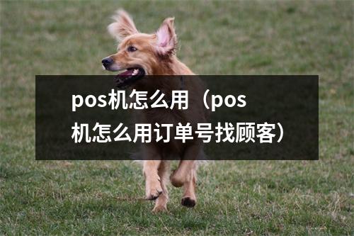 pos机怎么用(pos机怎么用订单号找顾客)
