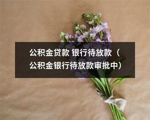 公积金贷款 银行待放款（公积金银行待放款审批中）