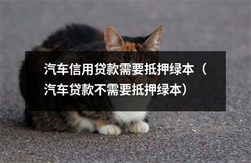 汽车信用贷款需要抵押绿本（汽车贷款不需要抵押绿本）