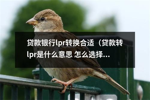 贷款银行lpr转换合适（贷款转lpr是什么意思 怎么选择）
