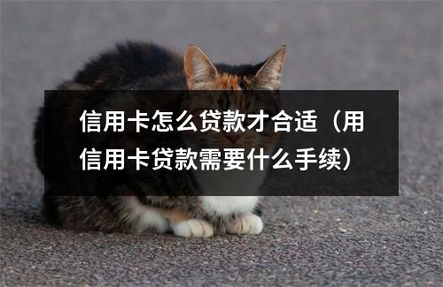 信用卡怎么贷款才合适（用信用卡贷款需要什么手续）