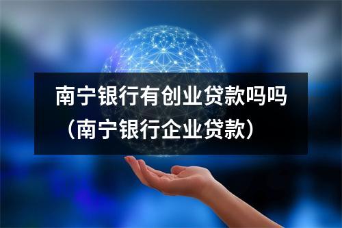 南宁银行有创业贷款吗吗（南宁银行企业贷款）