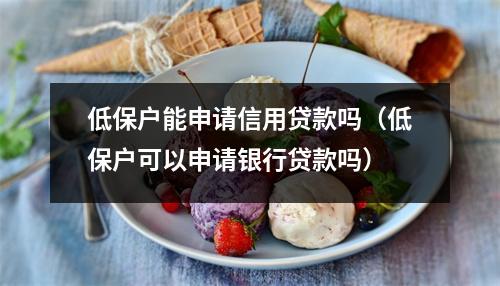 低保户能申请信用贷款吗（低保户可以申请银行贷款吗）