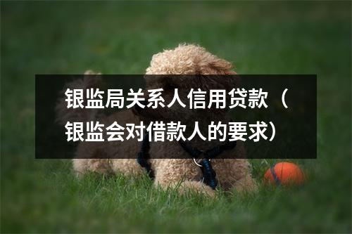 银监局关系人信用贷款（银监会对借款人的要求）