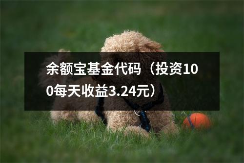 余额宝基金代码（投资100每天收益3.24元）