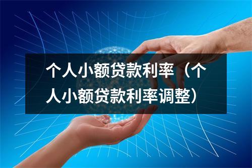 个人小额贷款利率(个人小额贷款利率调整)