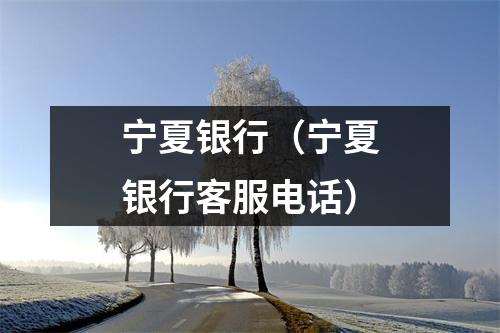 宁夏银行（宁夏银行客服电话）