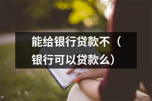 能给银行贷款不（银行可以贷款么）
