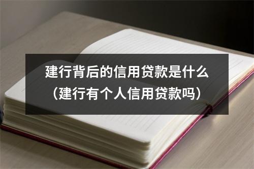 建行背后的信用贷款是什么（建行有个人信用贷款吗）