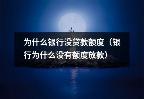 为什么银行没贷款额度（银行为什么没有额度放款）