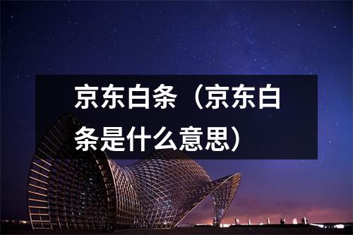 京东白条（京东白条是什么意思）