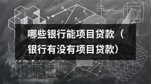 哪些银行能项目贷款(银行有没有项目贷款)